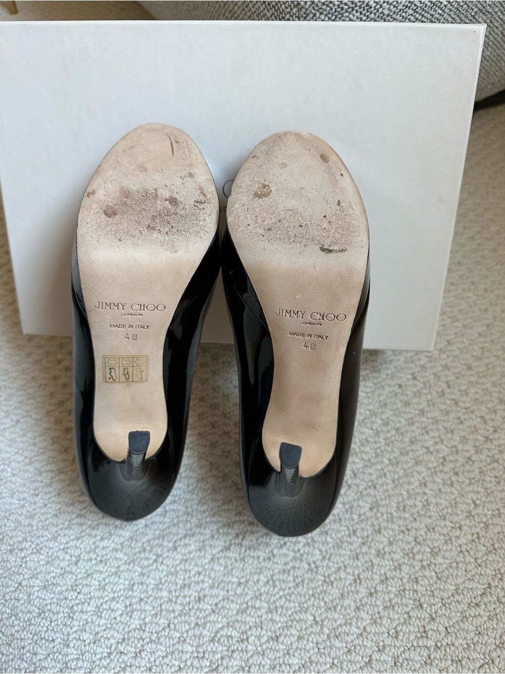 Jimmy Choo Cosmic Black Patent Leather Platform Stiletto Pumps - Picture 7 of 8